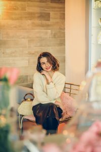 Rosse Rosse blyszczaca spodnica sweter vintage