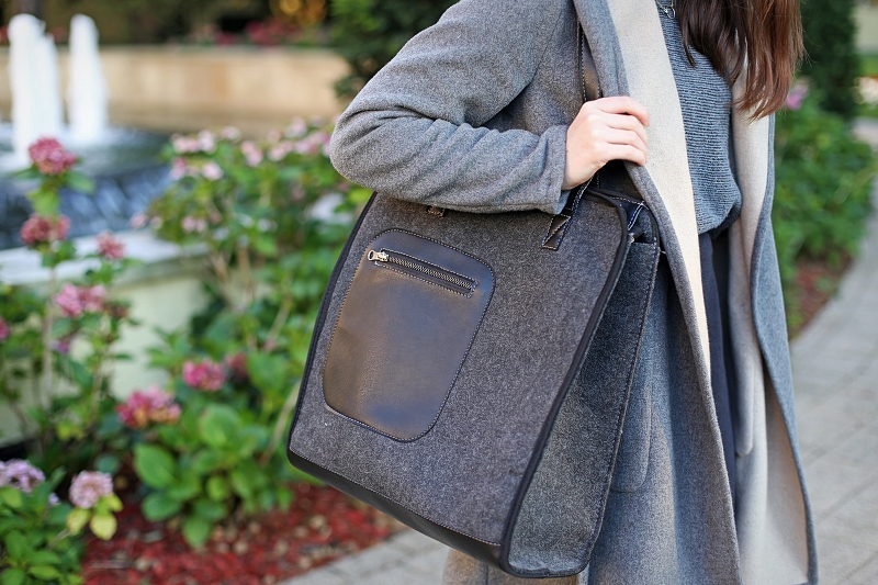 Filcowa torba Play.Work.Create - ręcznie wykonana