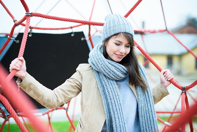Szal i czapka ręcznie robione