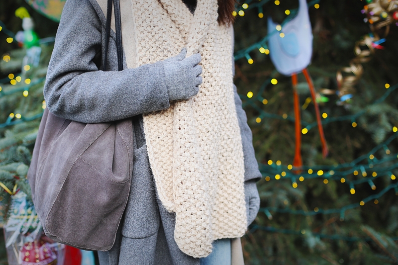 Szal robiony na drutach