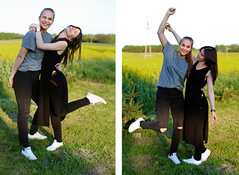 Sesja z przyjaciółką - białe trampki