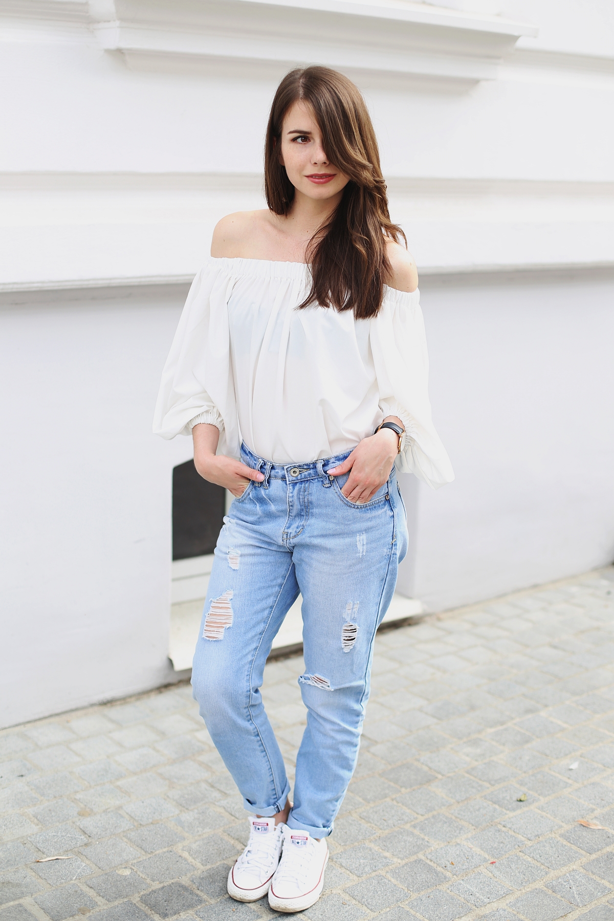 Casual - biel i jeans