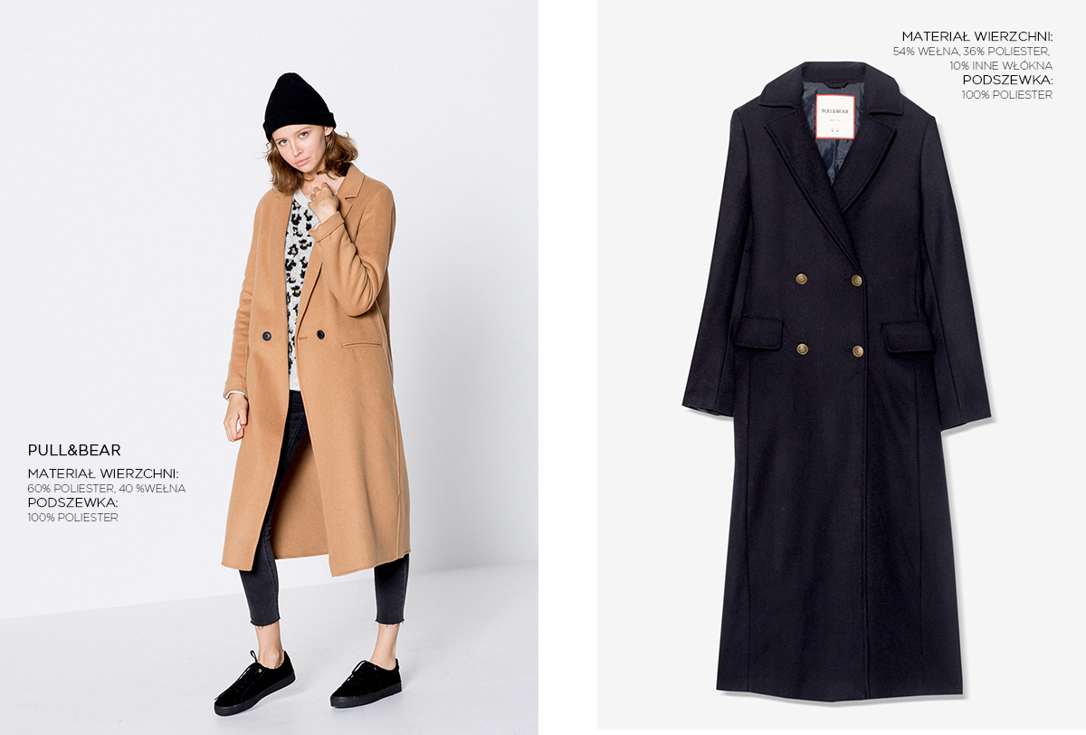 Wełniane płaszcze Pull&Bear