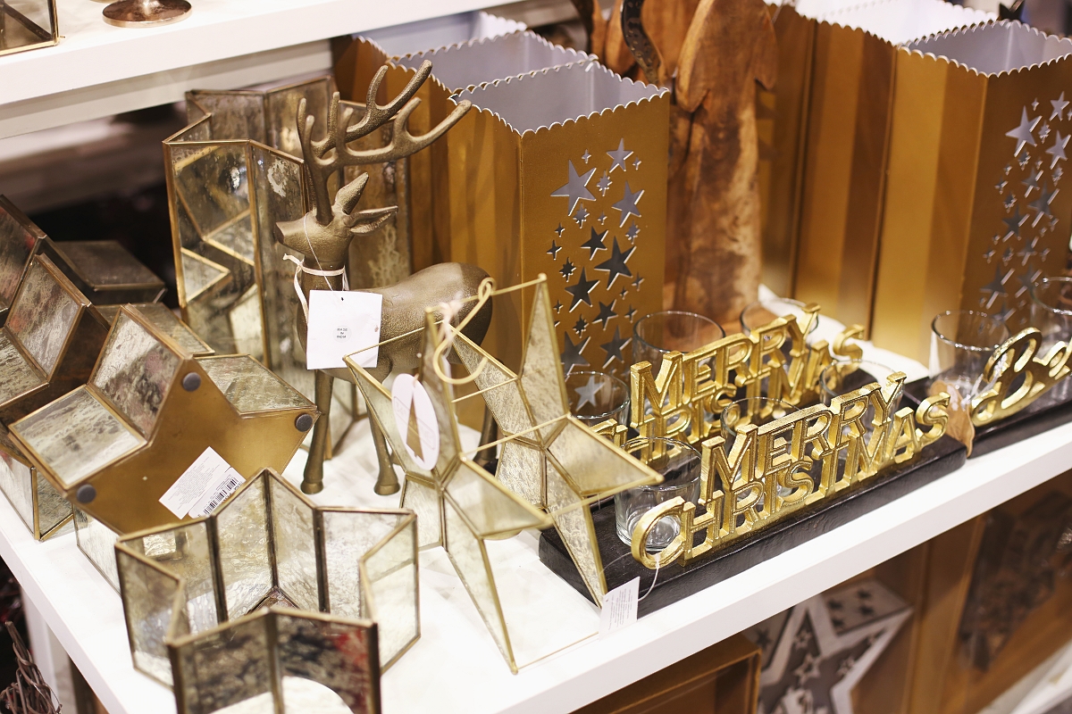 Złote ozdoby świąteczne