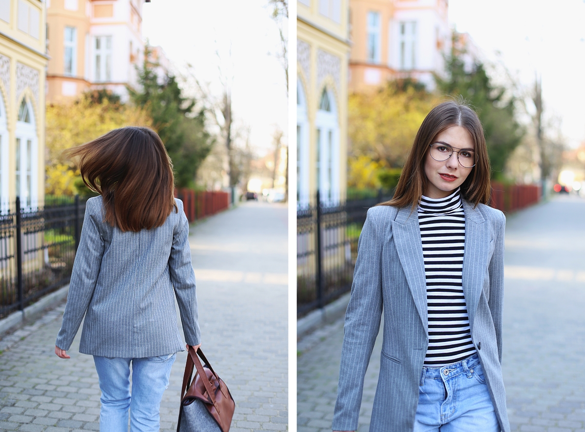 Męska marynarka oversize w paski