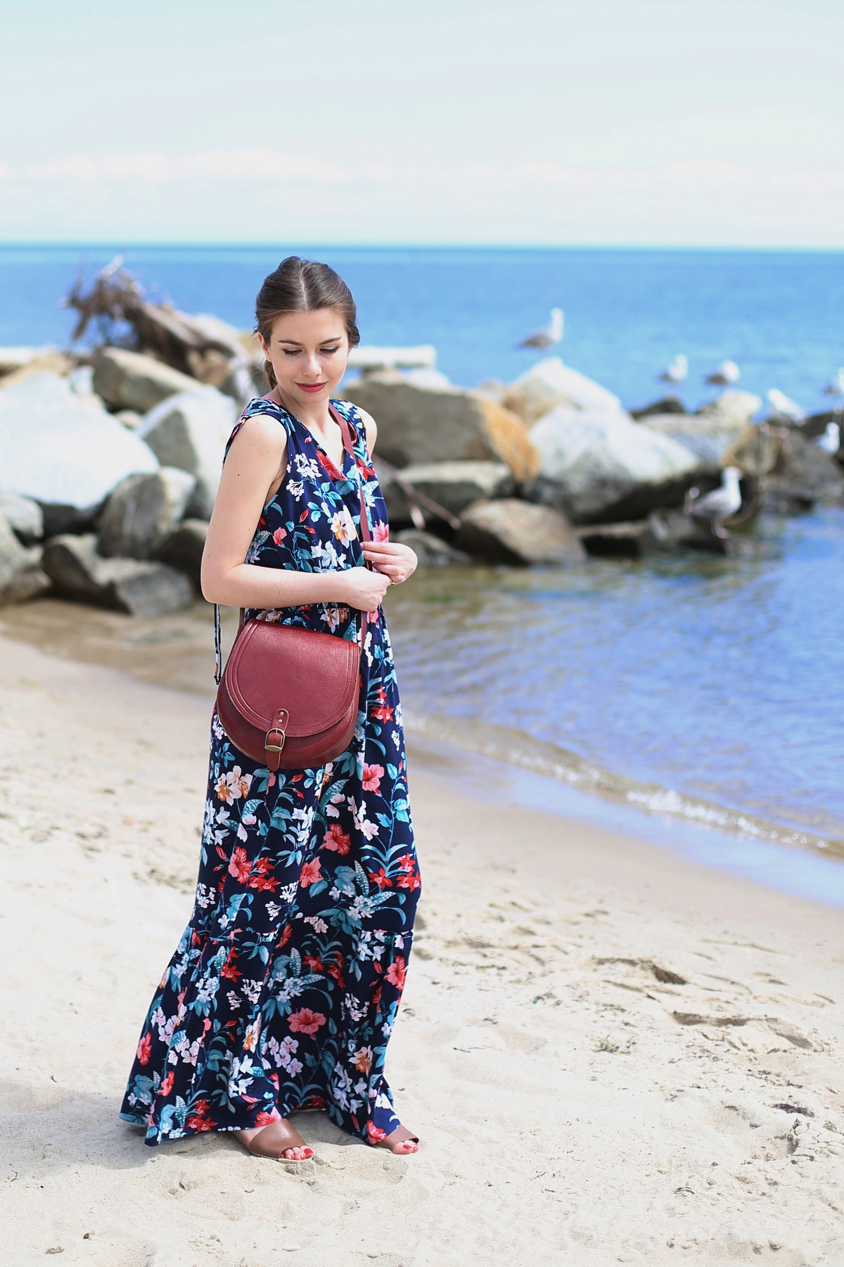Kwiatowa sukienka maxi - sesja w Gdyni