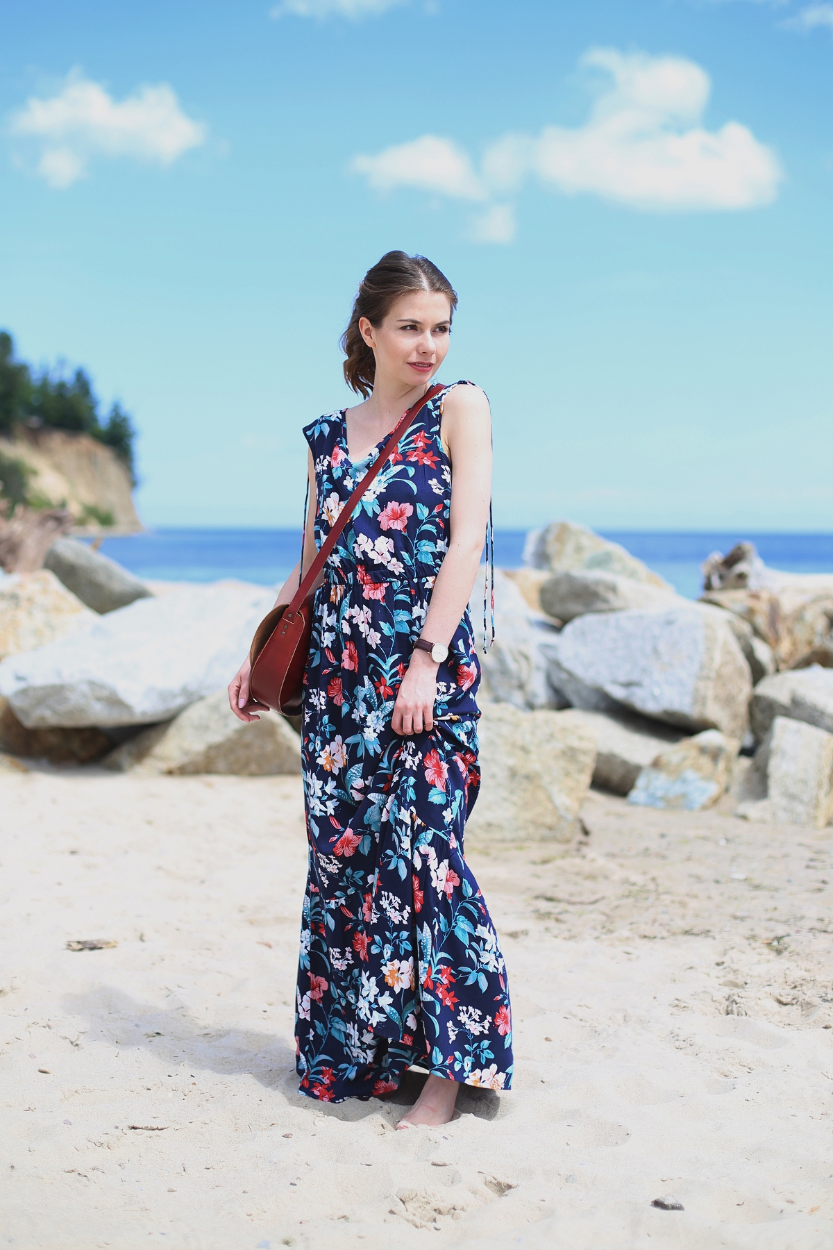 Kwiatowa sukienka maxi - sesja w Gdyni