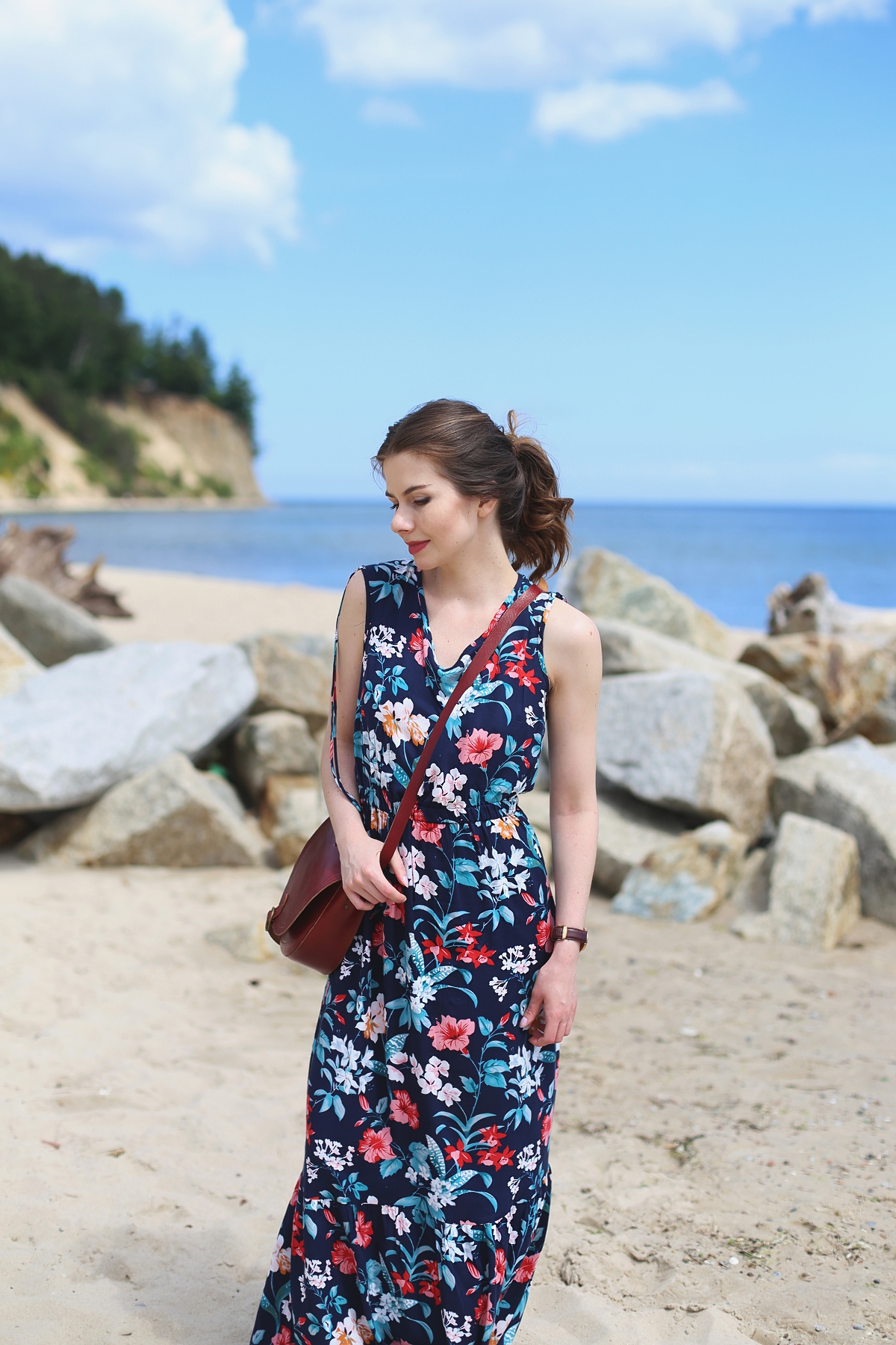 Kwiatowa sukienka maxi - sesja w Gdyni