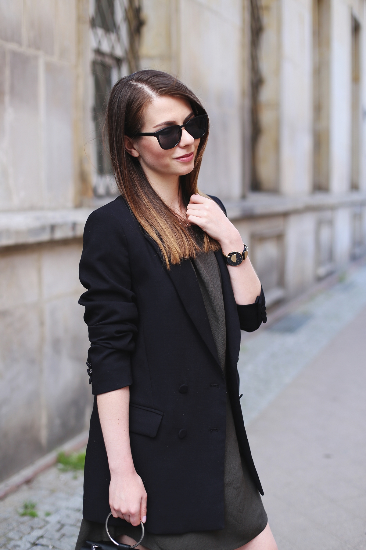 Militarna sukienka khaki & marynarka oversize