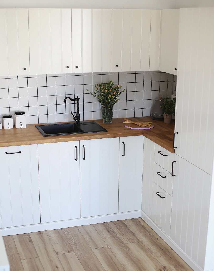 Kuchnia Ikea Hittarp, kwadratowe płytki Kuchnia Ikea Hittarp, kwadratowe płytki