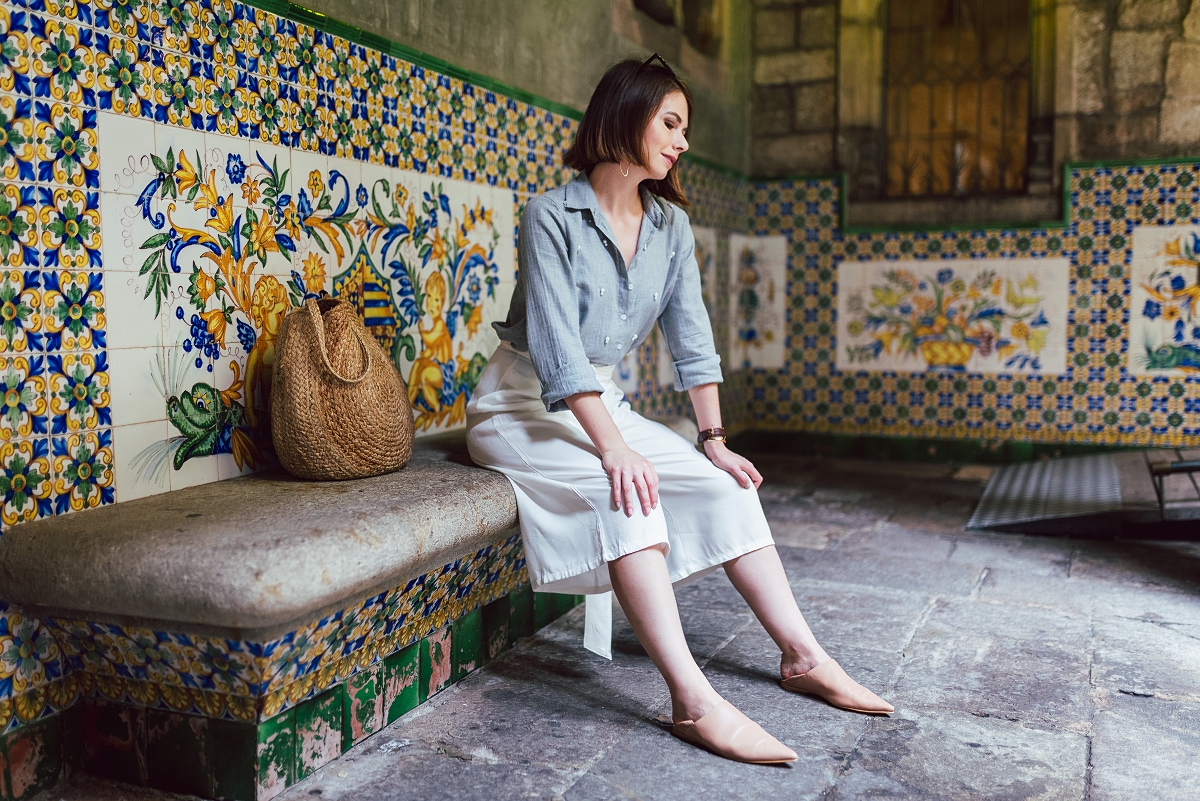 koszula z perełkami mules culotty Barcelona