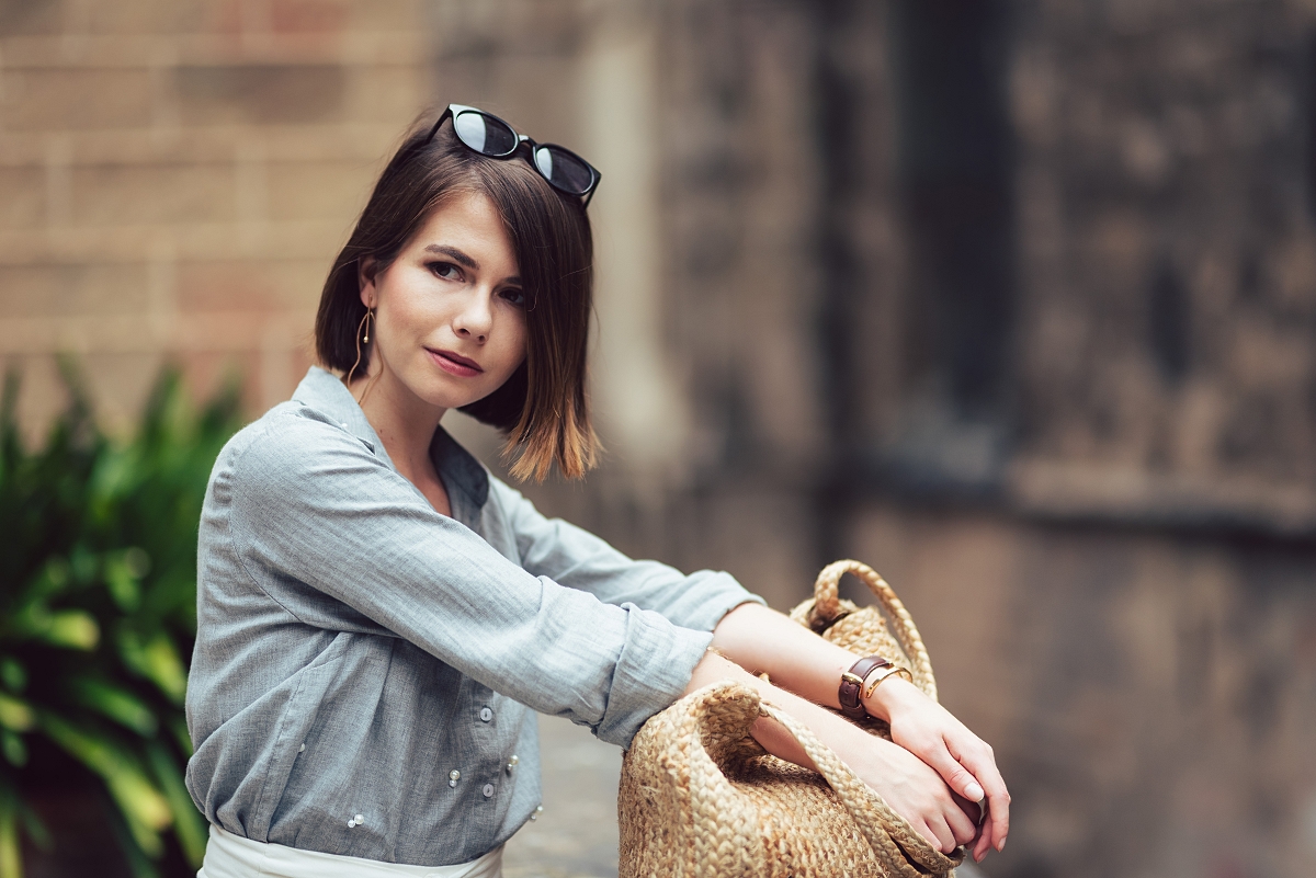 koszula z perelkami mules culotty Barcelona