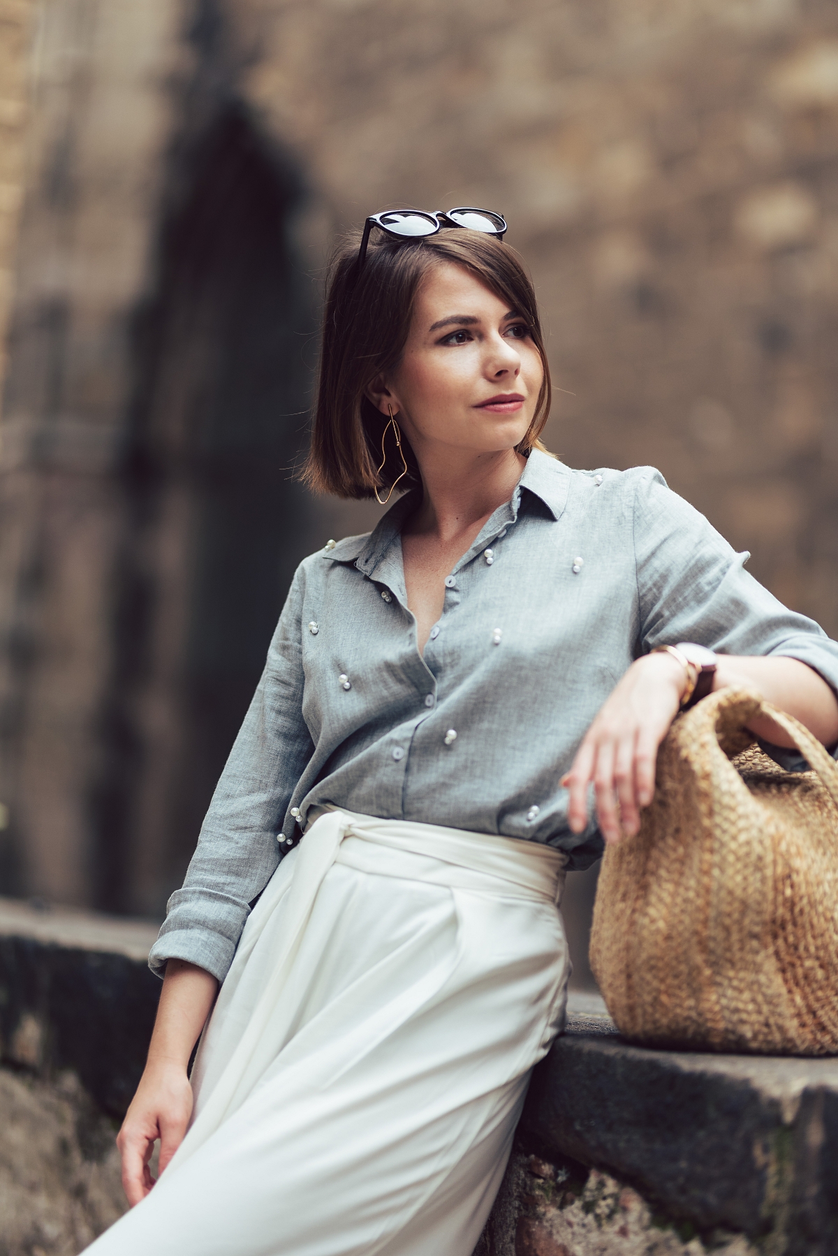 koszula z perelkami mules culotty Barcelona