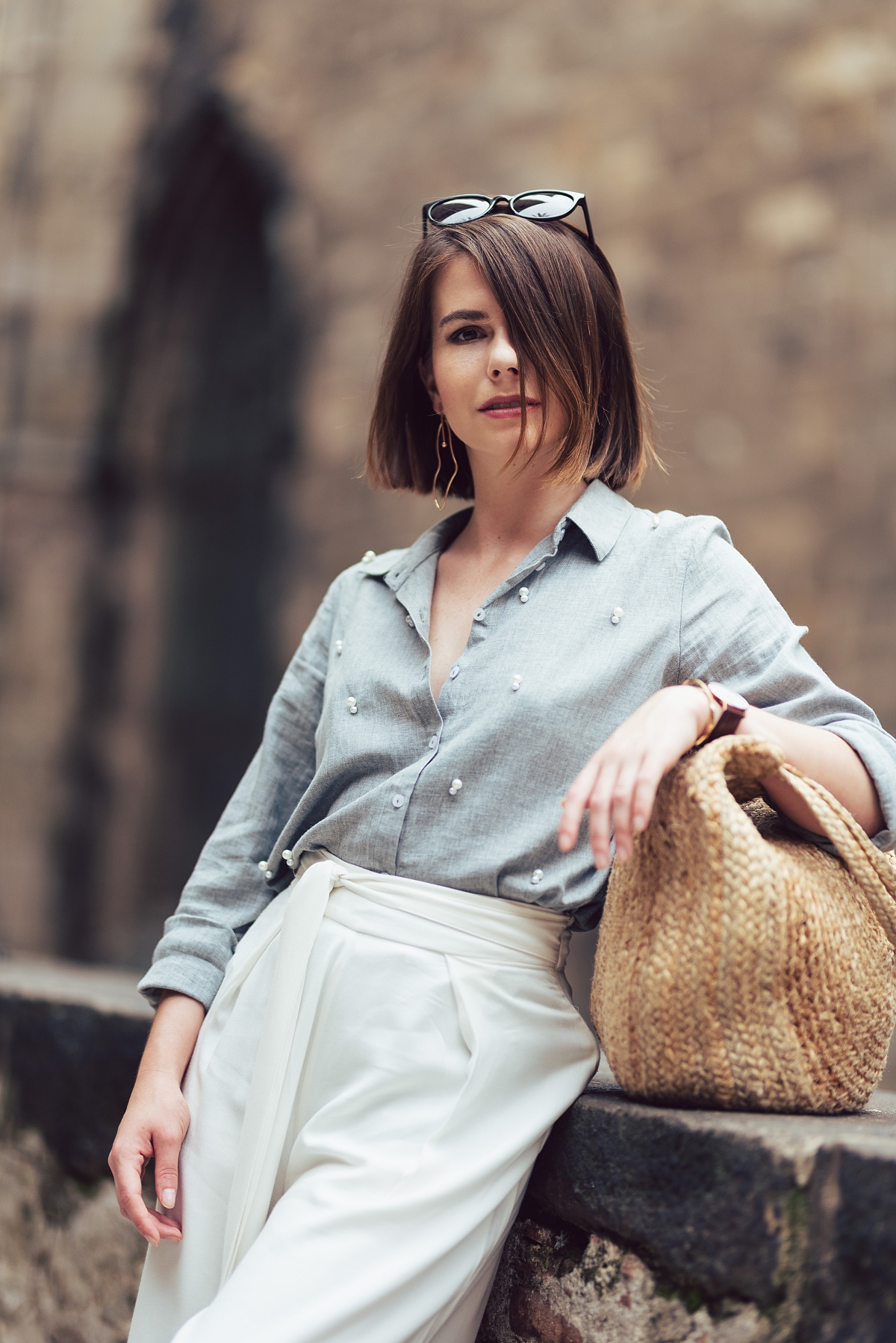 koszula z perelkami mules culotty Barcelona