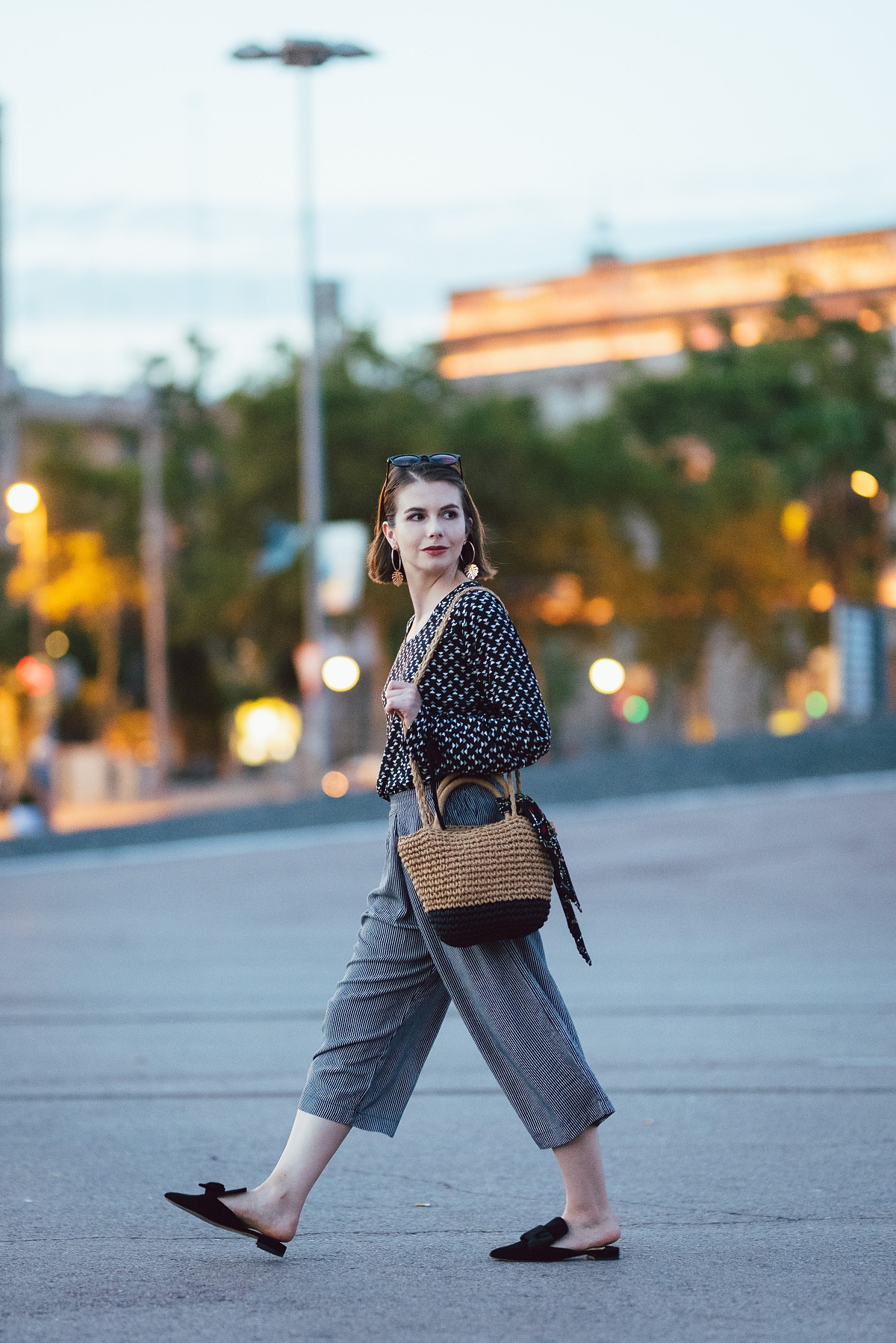 Barcelona bluzka wiązana na plecach culotty