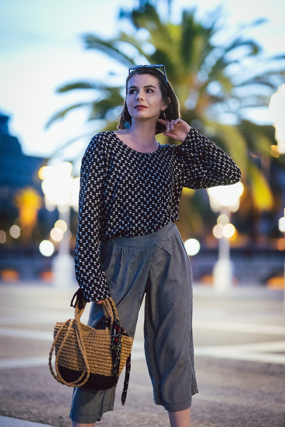 Barcelona bluzka wiązana na plecach culotty