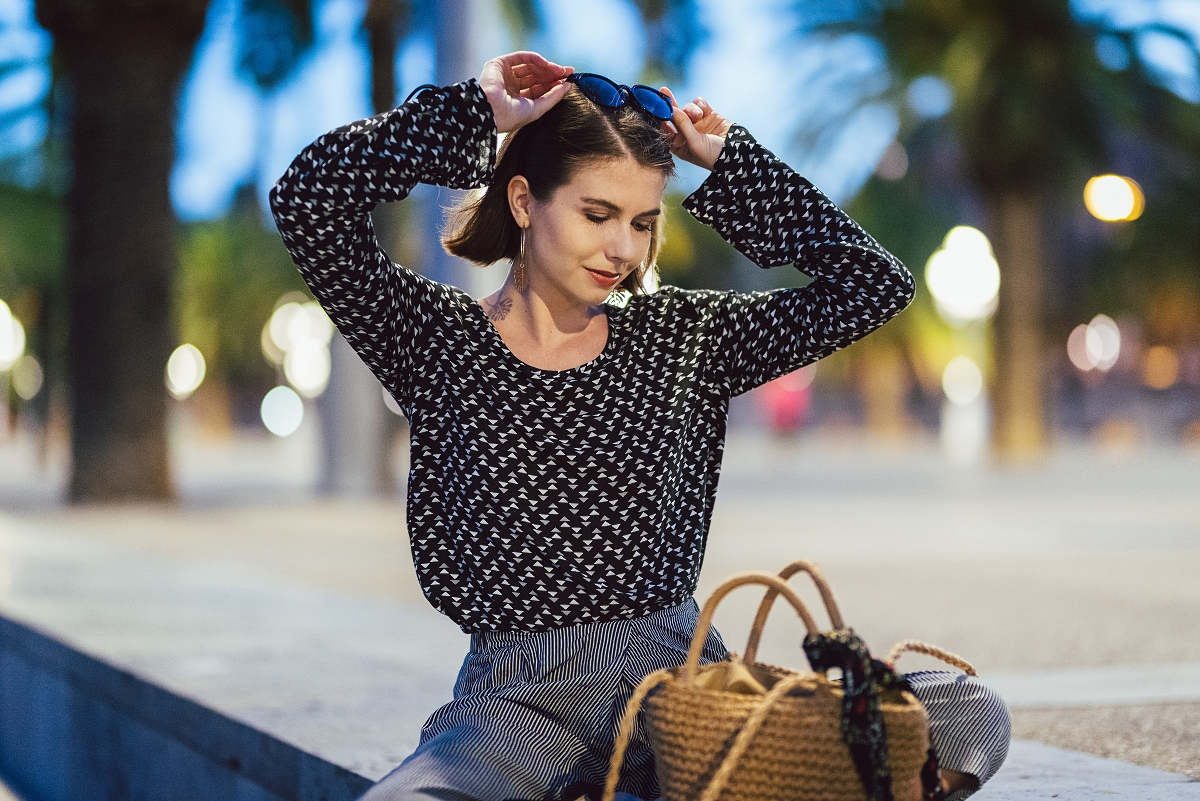 Barcelona bluzka wiązana na plecach culotty