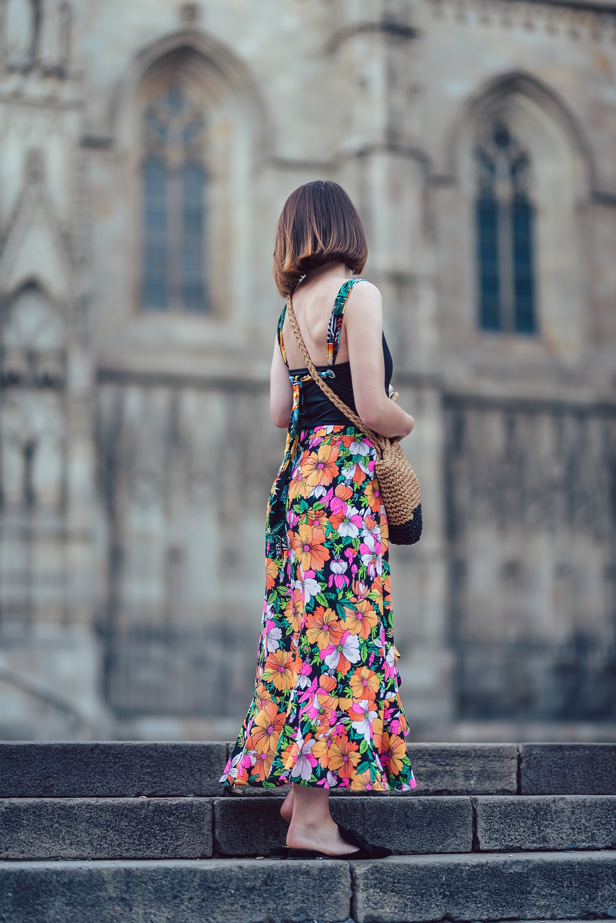 Barcelona Katedra Świętej Eulalii wzorzysta spódnica długość 7/8