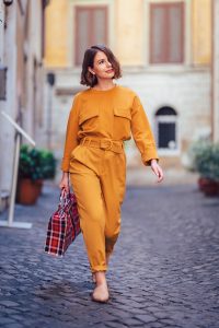 Miodowy pomarańczowy total look