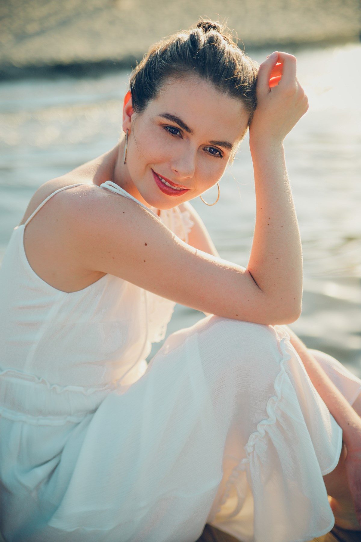 biała sukienka sesja modowa