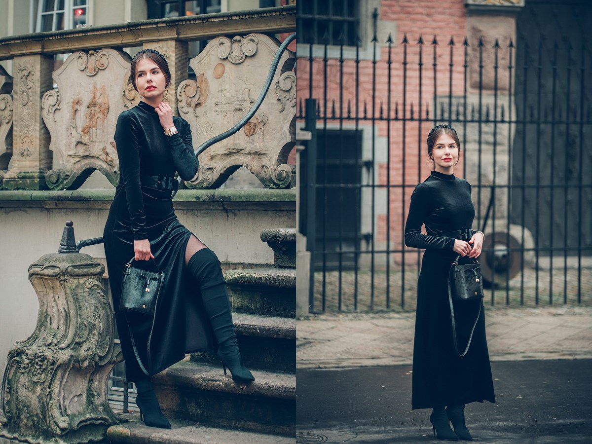 welurowa sukienka na święta