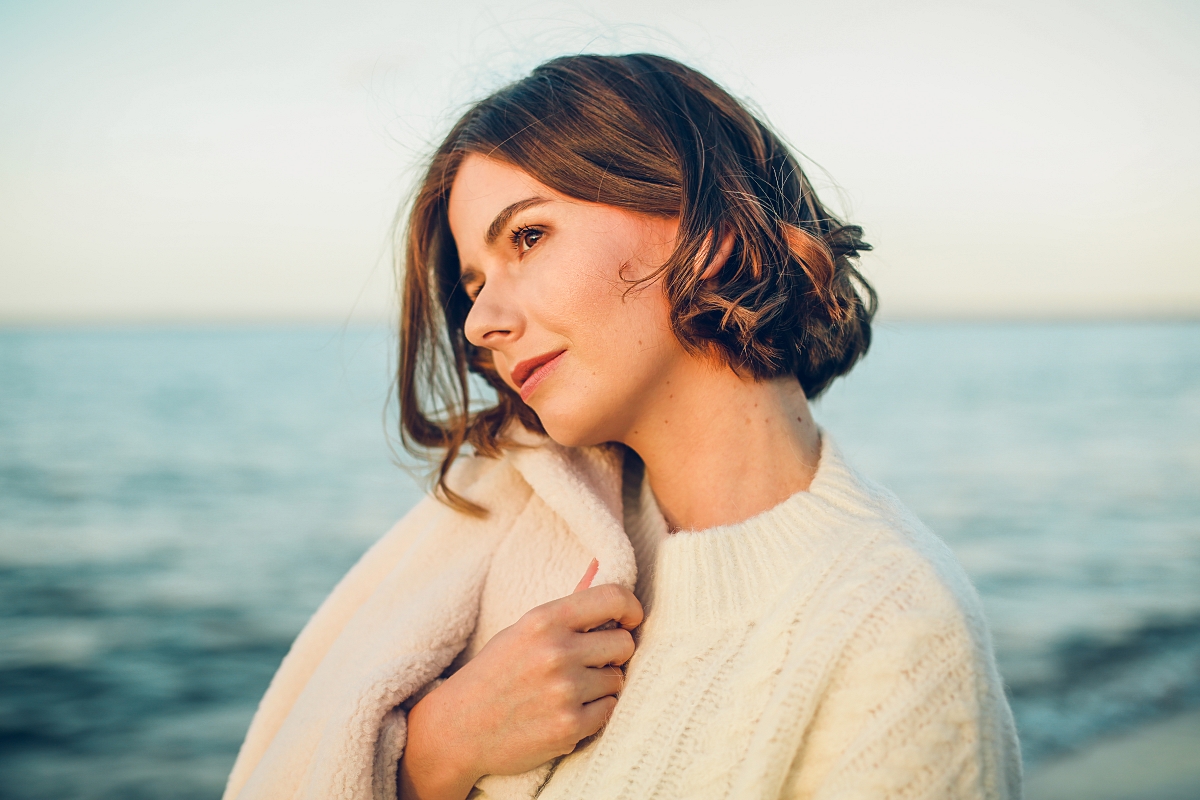 kurtka miś i sweter ecru blog modowy