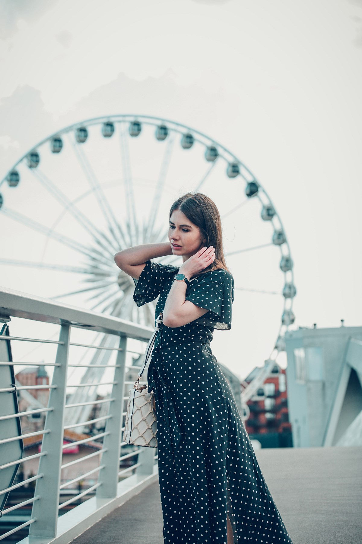 blogerka modowa gdańsk retro sukienka maxi w groszki