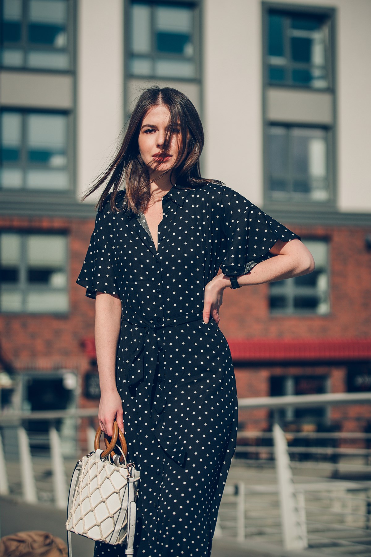 blogerka modowa gdańsk retro sukienka maxi w groszki