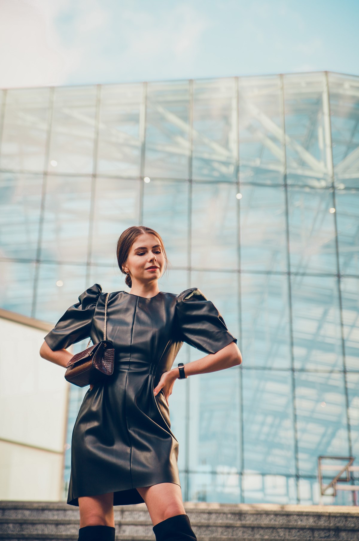 skórzana sukienka Zara Forum Gdańsk