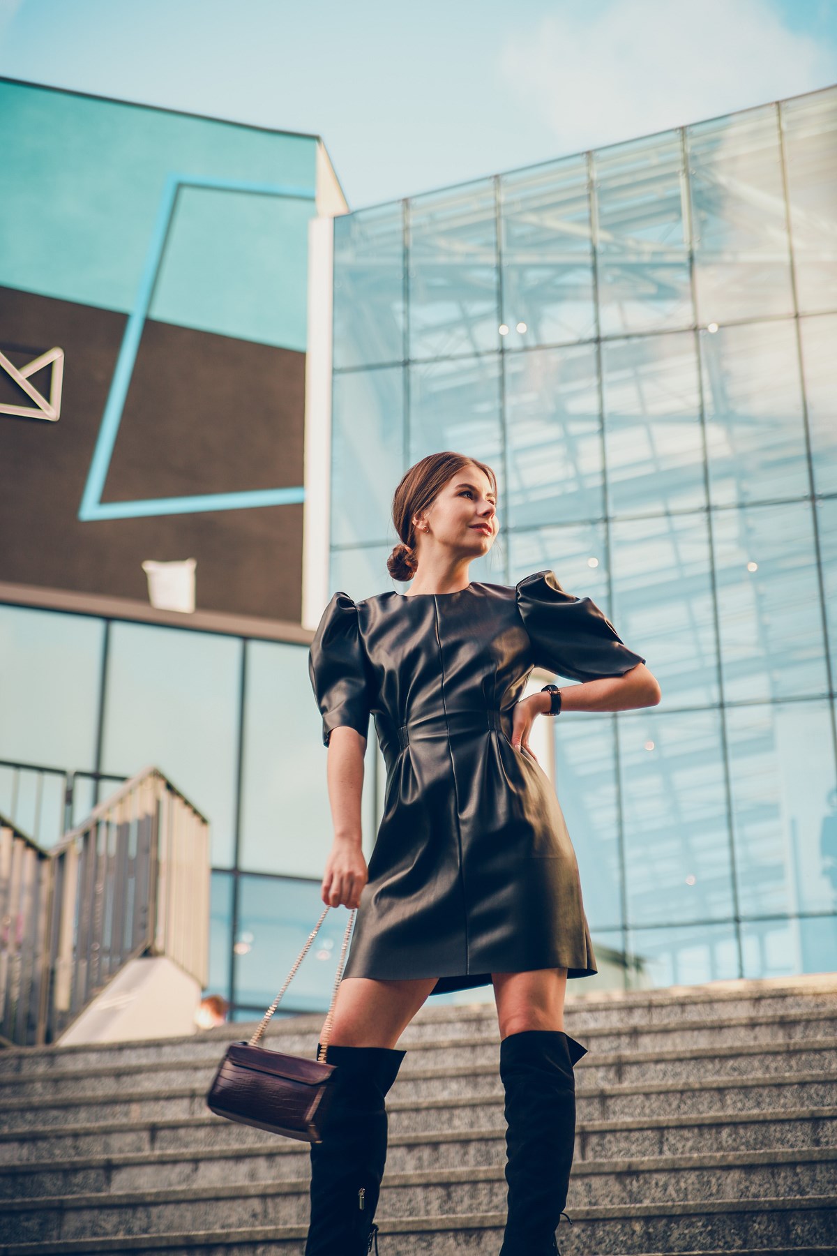 skórzana sukienka Zara Forum Gdańsk