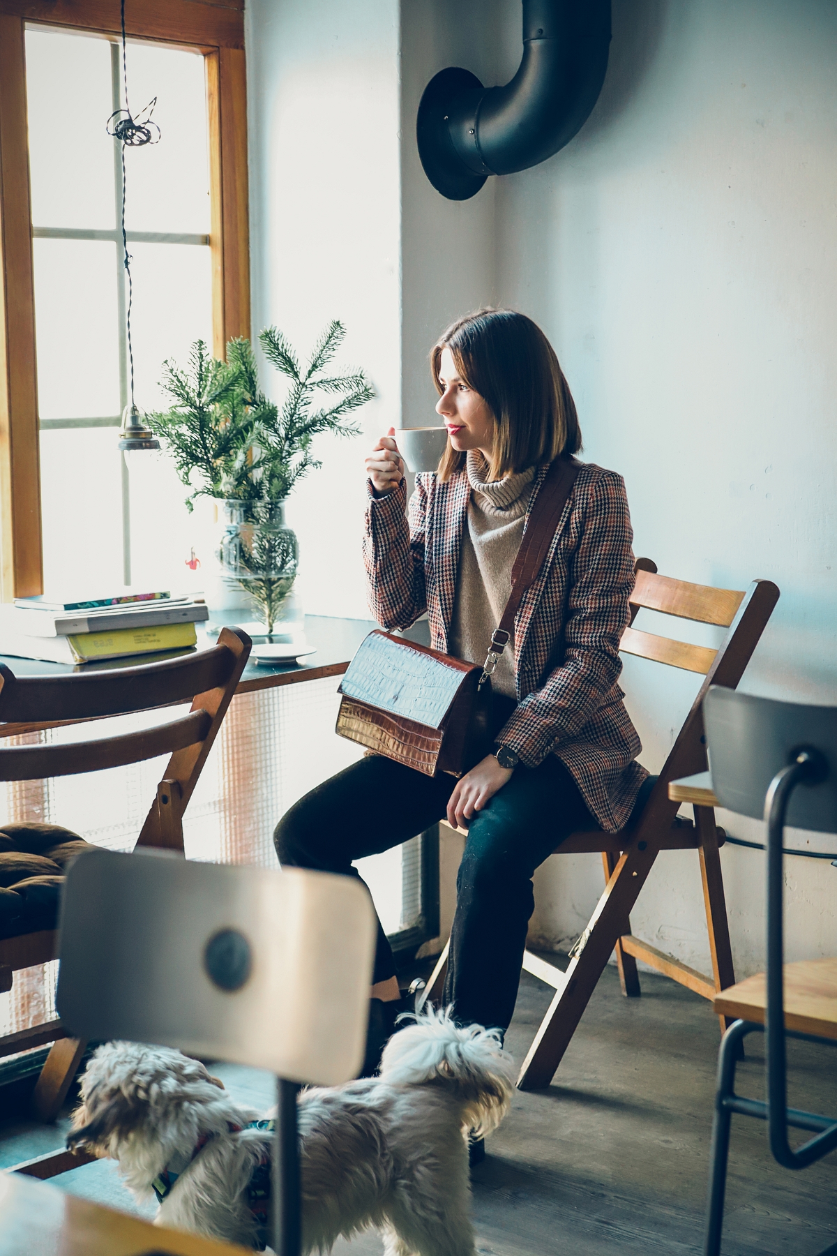 drukarnia golf marynarka w krate skorzana torebka stylizacja (8)