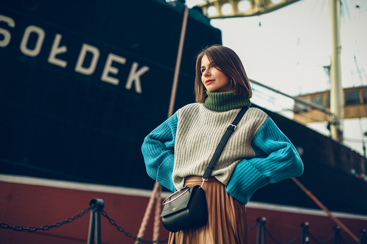 golf plisowana spodnica blog modowy stylizacja  gdansk